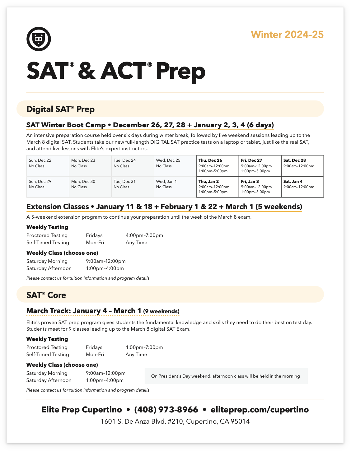 Elite Prep Cupertino — Elite Educational Institute