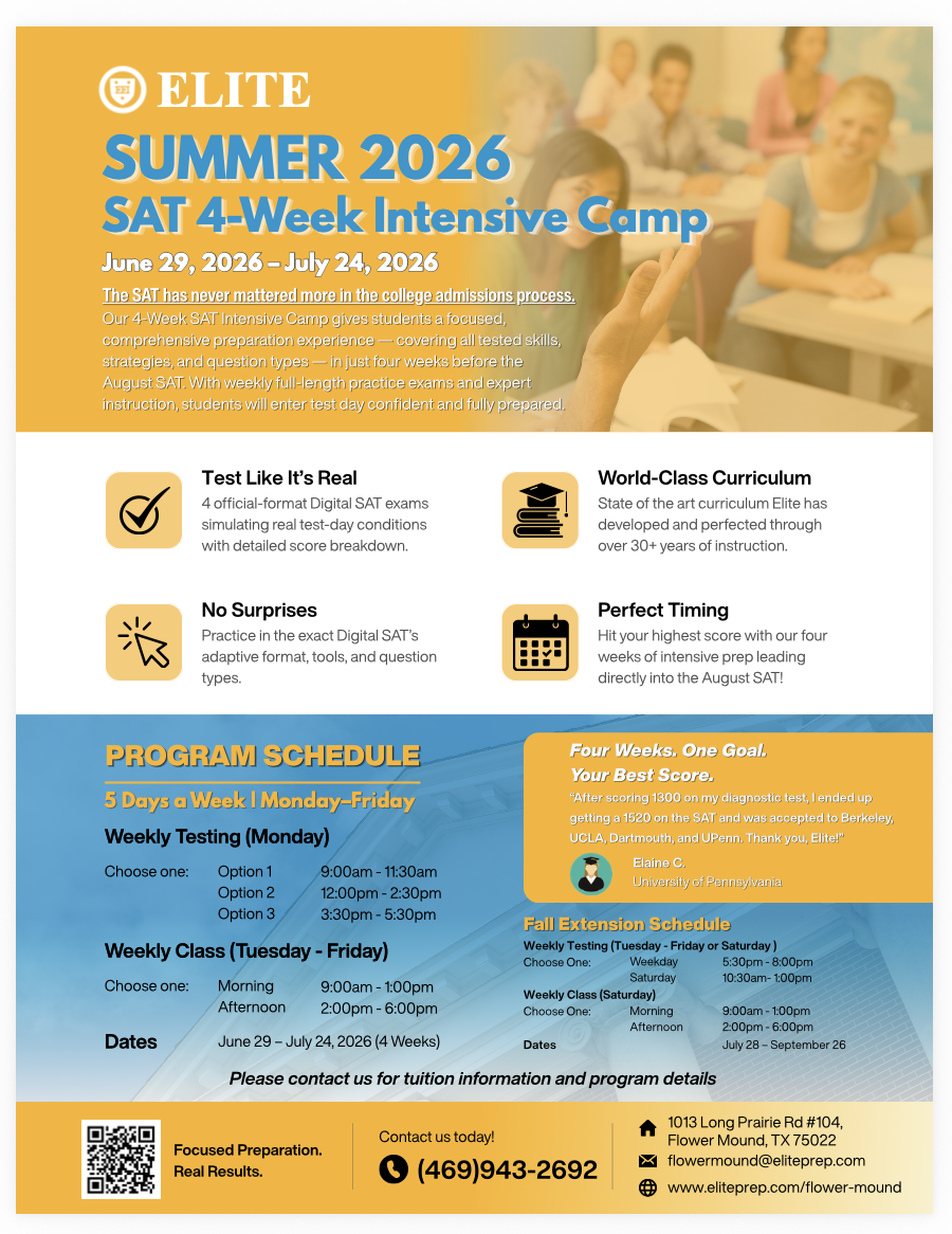 SAT 4-Week Intensive Flower Mound