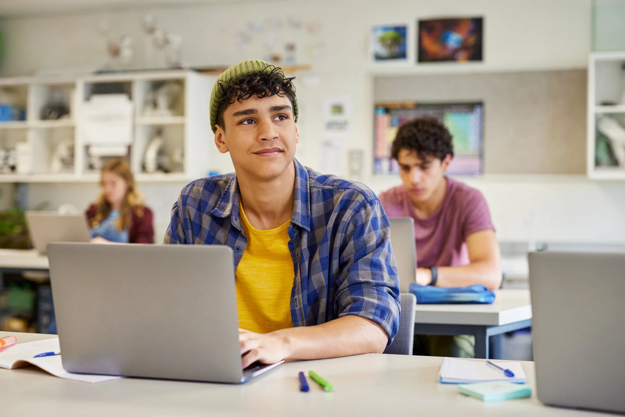 Waitlisted Student at Laptop