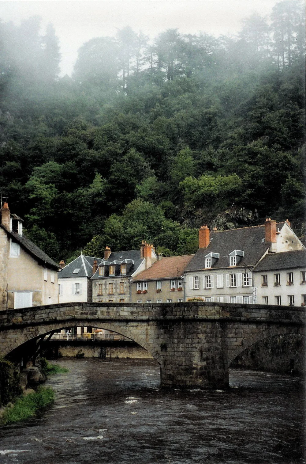 Medieval bridge over the Creuse River in Aubusson, France. photo credit: Elizabeth J. Buckey © 1994