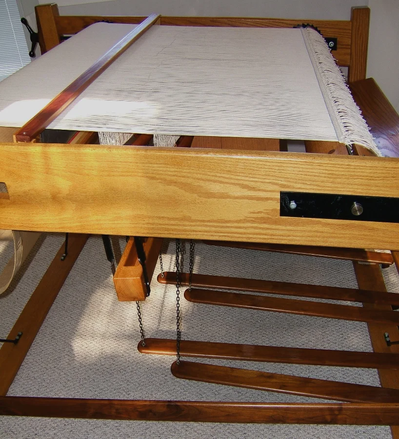 My fully warped basse-lice loom, ready for weaving.
©2015 Elizabeth J. Buckley
Normal
0
false
false
false
EN-US
X-NONE
X-NONE
/* Style Definitions */
table.MsoNormalTable
{mso-style-name:"Table Normal";
mso-tstyle-rowband-size:0;
mso-tstyle-colband-size:0;
mso-style-noshow:yes;
mso-style-priority:99;
mso-style-parent:"";
mso-padding-alt:0in 5.4pt 0in 5.4pt;
mso-para-margin:0in;
mso-para-margin-bottom:.0001pt;
mso-pagination:widow-orphan;
font-size:10.0pt;
font-family:"Times New Roman",serif;}