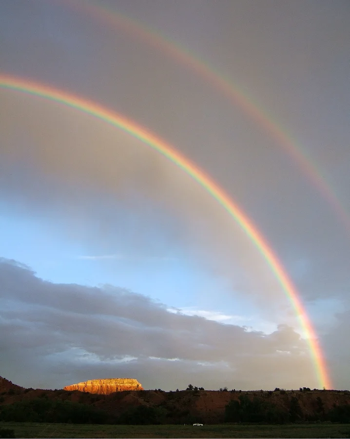 Sunset, double rainbow after the storm photo credit: Elizabeth J. Buckley