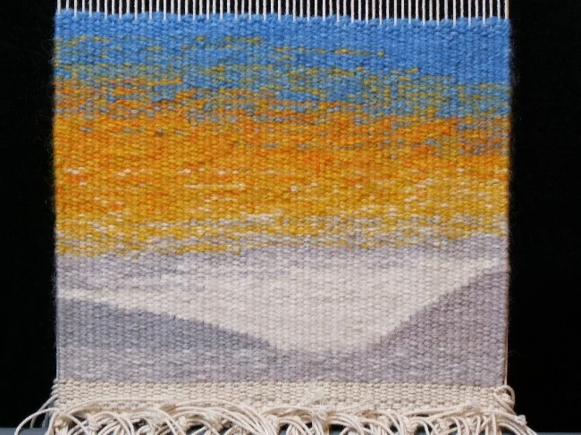 The finished sample with 7 different mixed color blends and 3 solid colors.