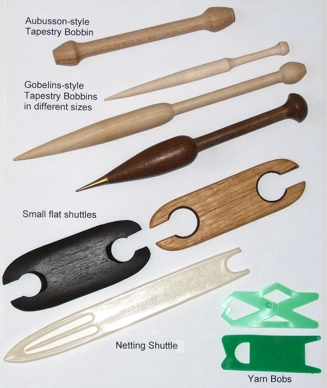 Bobbins and Shuttles for tapestry weaving