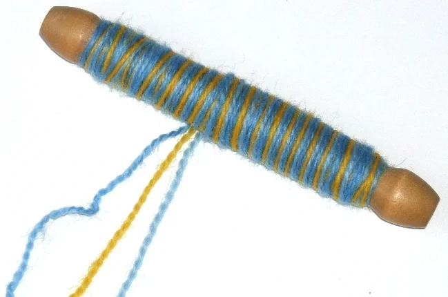 Blend F: 1 bright yellow, 1 light blue, 1 bright blue