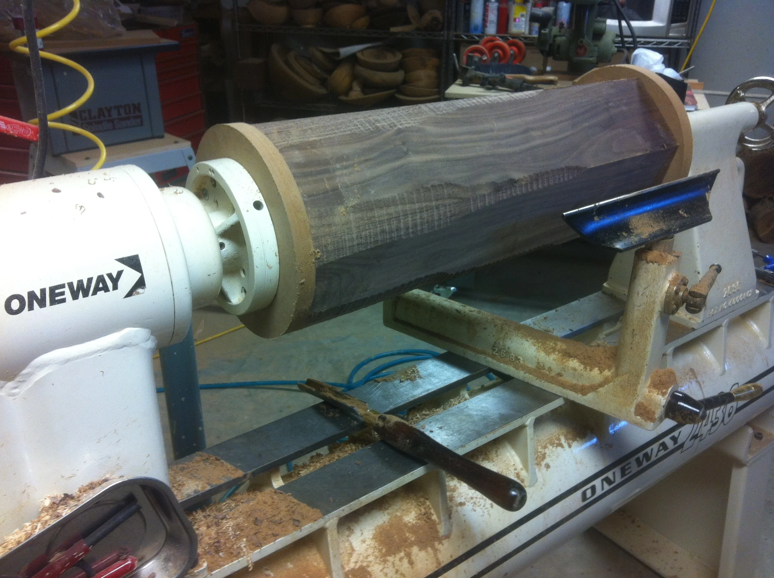 Stave constructed column being turned round