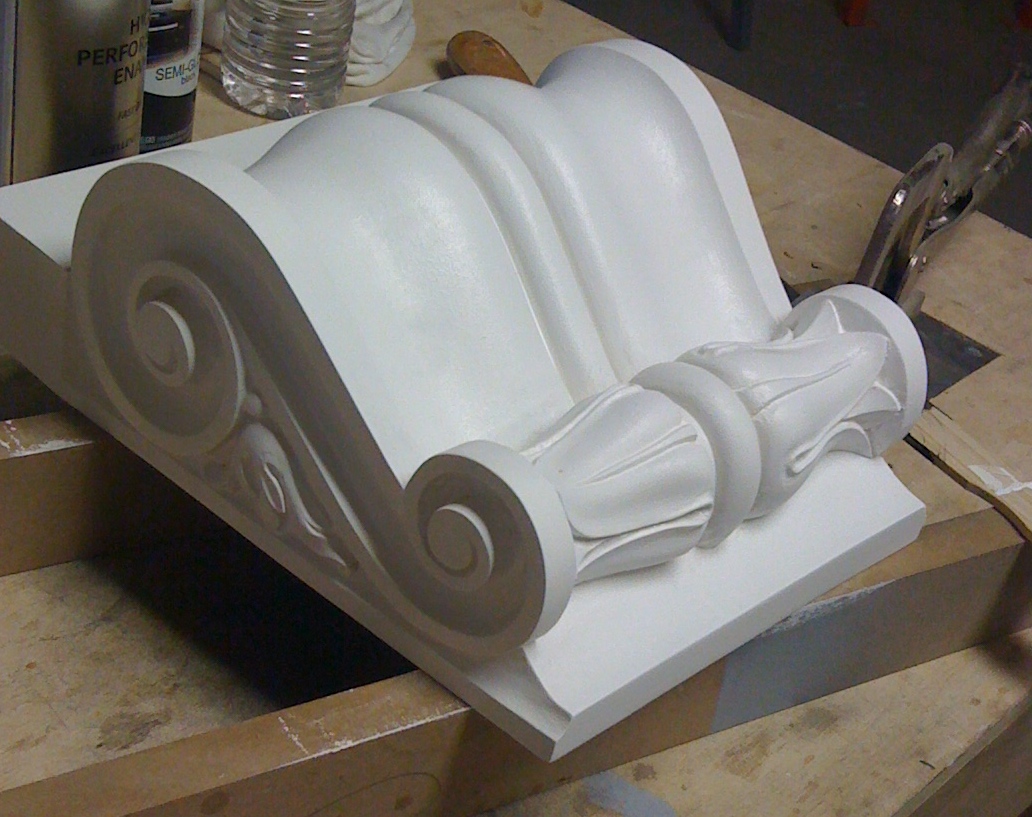 Hand carved corbel