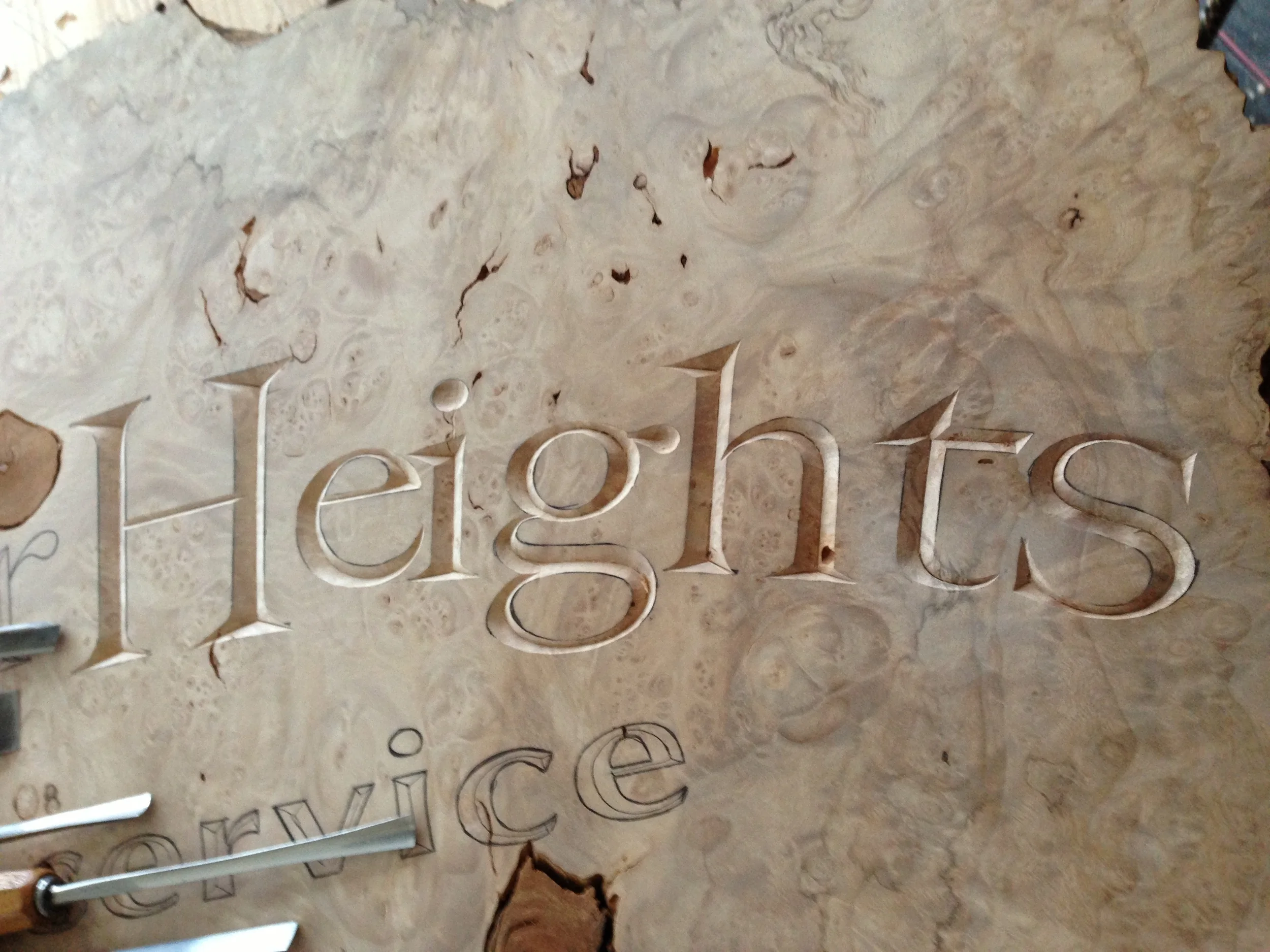 Letter carving