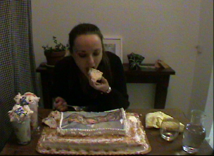   video stills from 45 minute video "You Can't Have Your Cake and Eat It Too."  