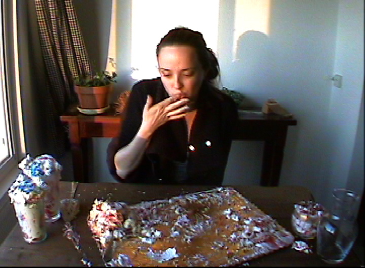   video stills from 45 minute video "You Can't Have Your Cake and Eat It Too."  