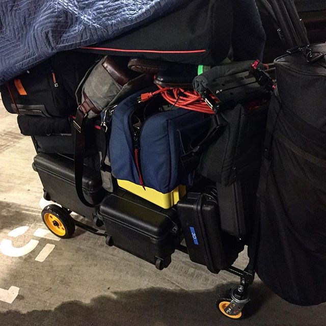 Love this cart! Time to get rollin... You can even see an extra pair of shoes if you look closely. @rocknrollermulticart #fulloaded #multicart #filmmaking #randallricardo