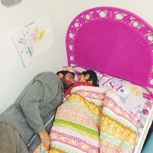 The first night Rooney slept in her big girl bed.