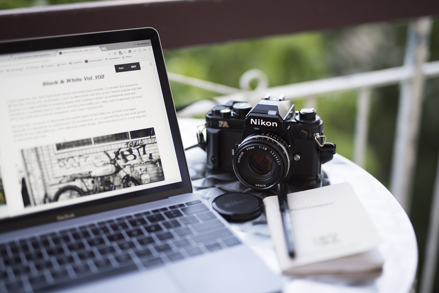 Writing down my notes about the film's exposures. These Photo Memo books are made by Shoot Film Co . Nikon FA with 50mm F1.8 AI-s pancake lens.
