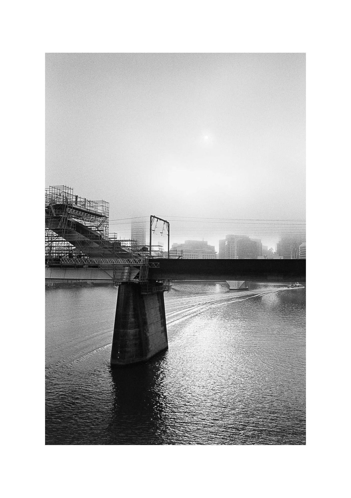 Merivale Rail Bridge in Fog, 2017