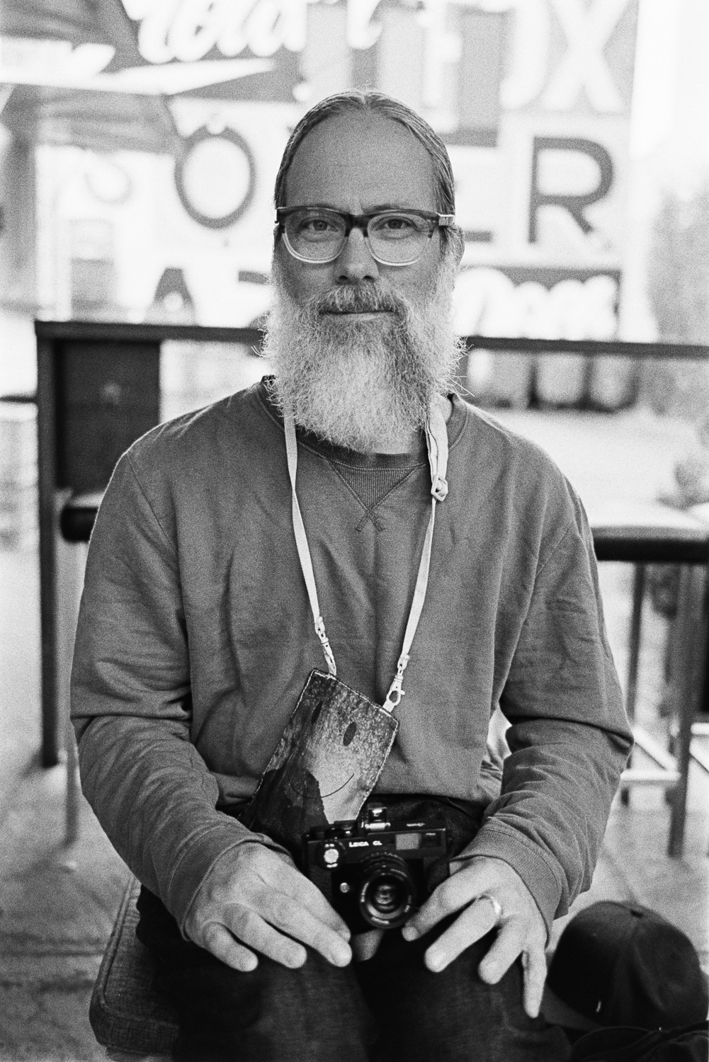  Simon with his Leica CL and 35mm 7Artisan’s “Chinacron” lens. 