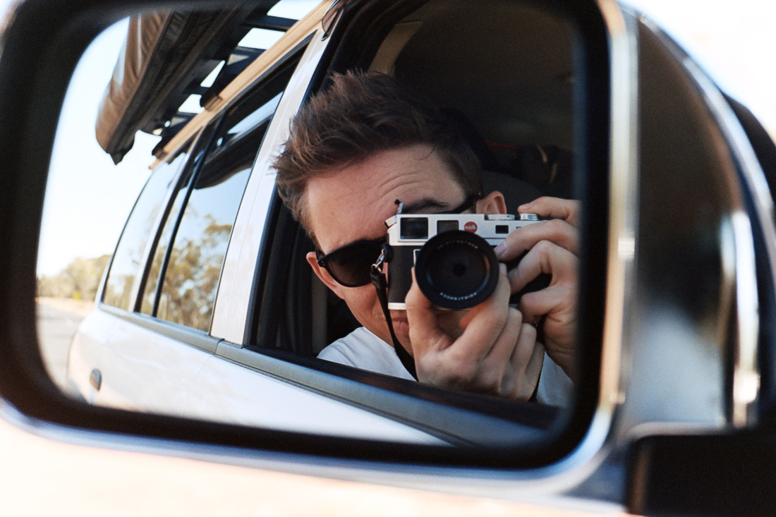 On the road.
