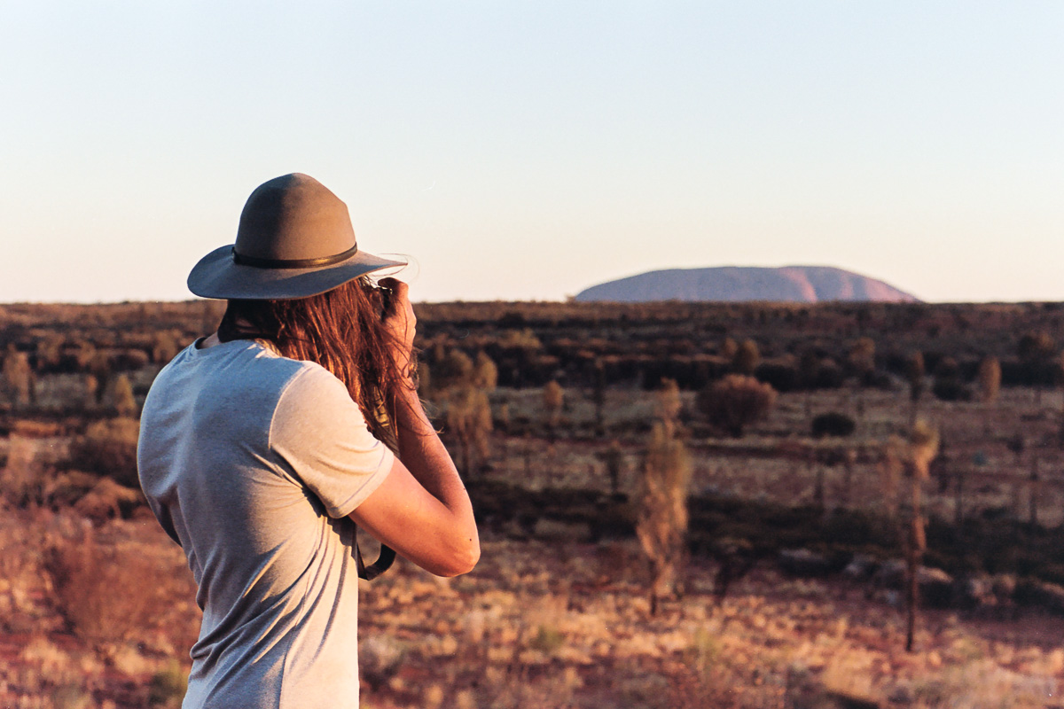  Jimmy in front of the national icon, Uluru. 