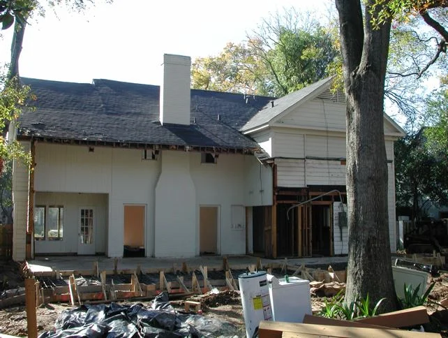 After rear demolition, preparing to pour new slab