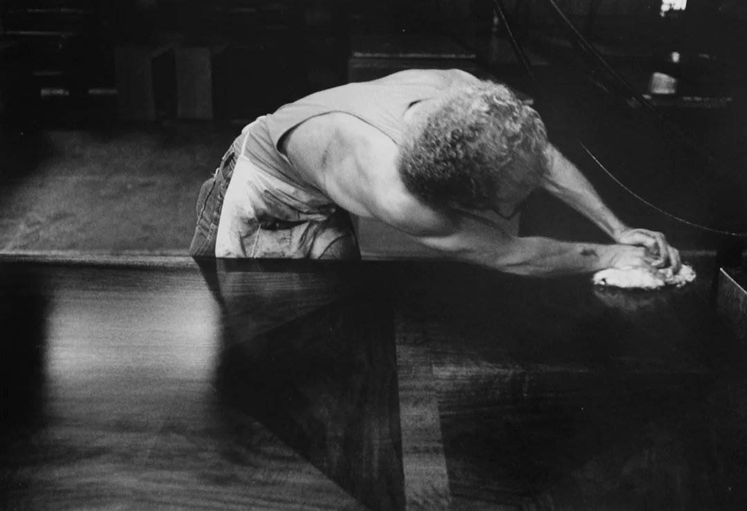 Jasper, Ind., and the surrounding area is home to a large furniture manufacturing community. This image of finish work on a high-end desk was a lead image in the 5-page, tabloid-sized spread.