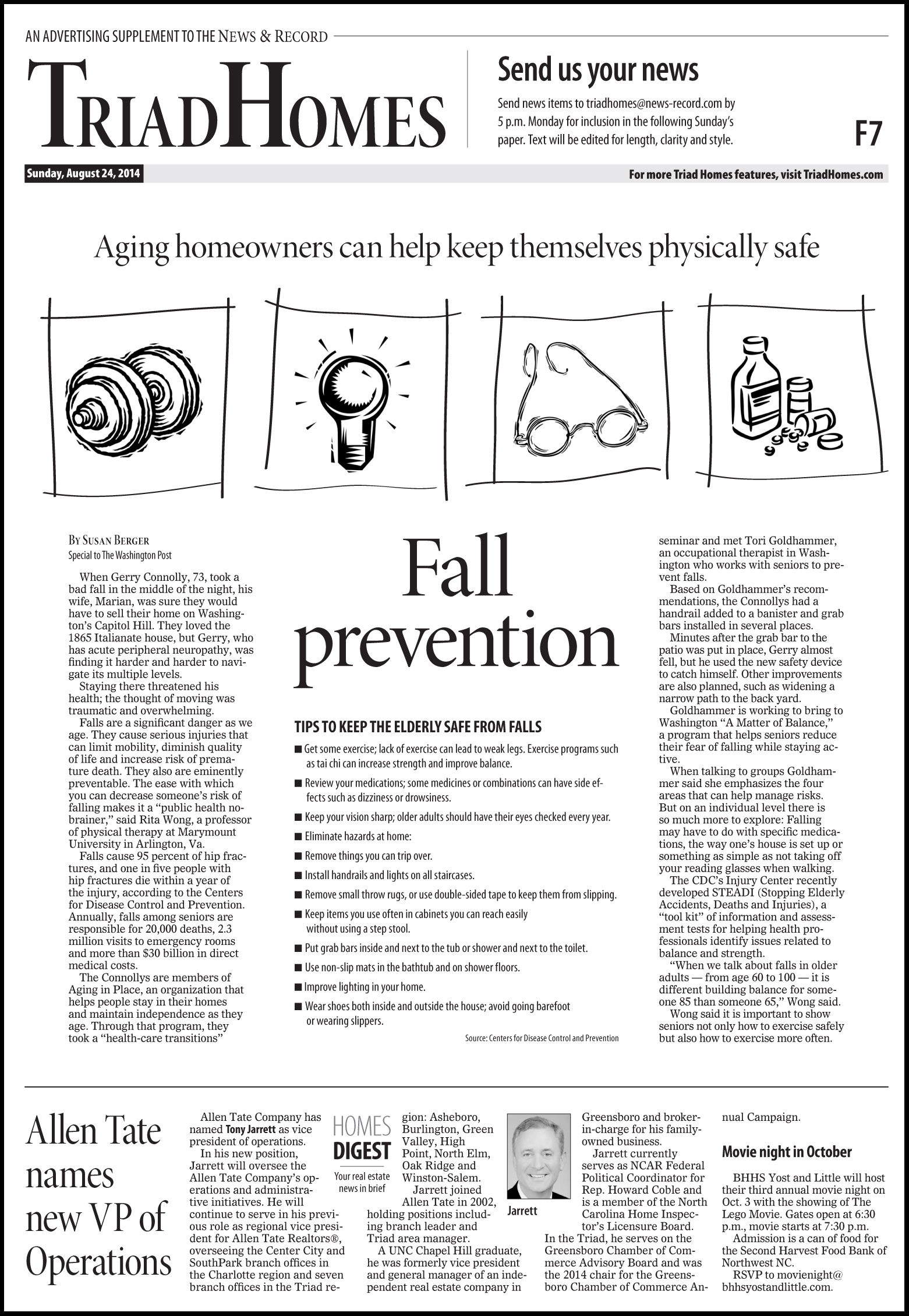 A wire story detailed steps that the elderly can take to protect themselves from falling.