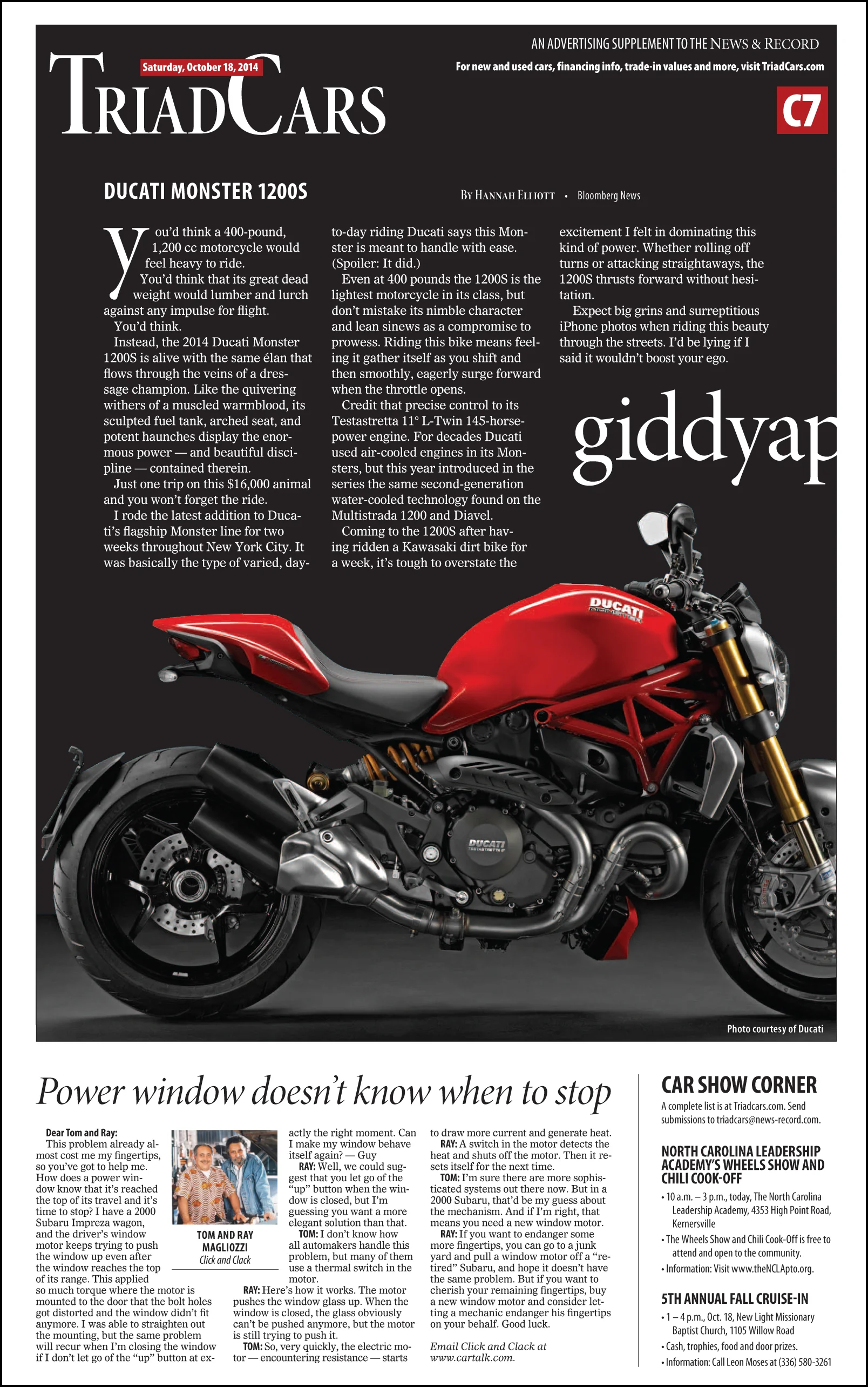 A wire piece from The Washington Post centered around a Western theme for a new Ducati.