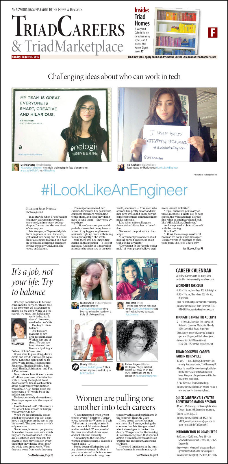 When social media posts exploded over a recruitment ad for a software company, the featured woman responded with a hashtag challenge that exploded even more. A pair of stories from The Washington Post looked at the trending topic.