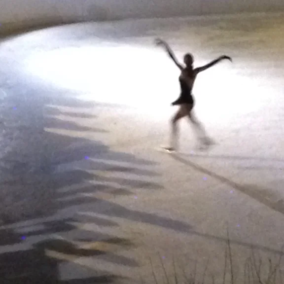 U.S. National Figure Skating team member Samantha Cesario gave an exhibition at Greensboro's outdoor ice rink.