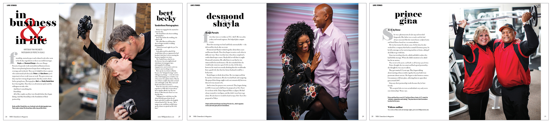 For a February piece about couples who also work together, we focused on three husband/wife business owners.