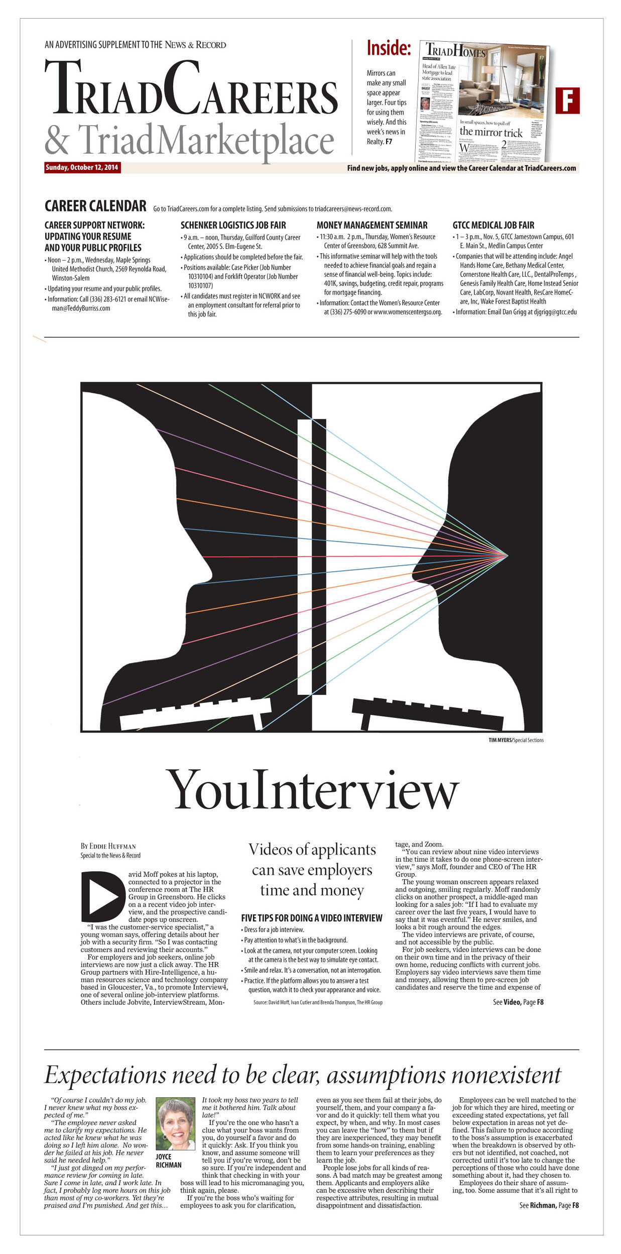 I created this illustration to go with a local story about a trend in interviewing for jobs via videos.