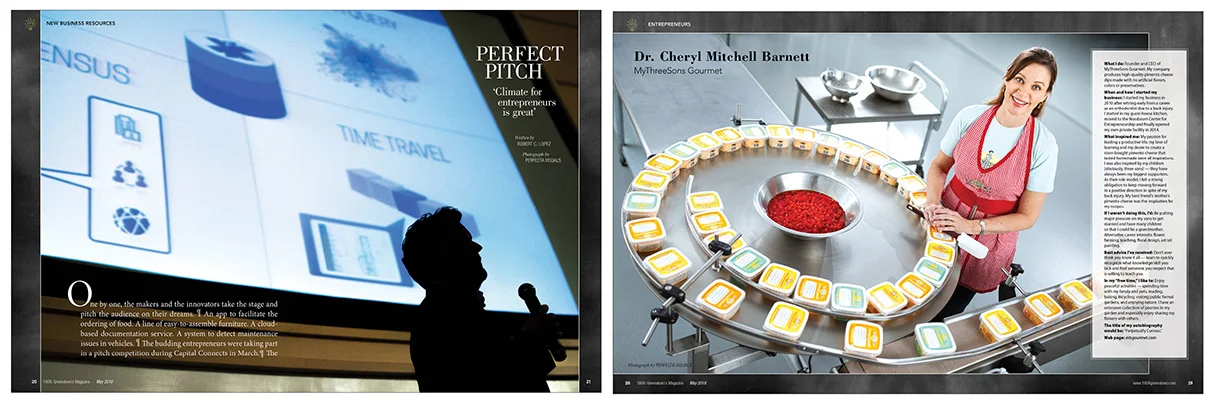 An annual theme for 1808 is area entrepreneurs. This time we featured both organizations that help new businesses and people who have succeeded.