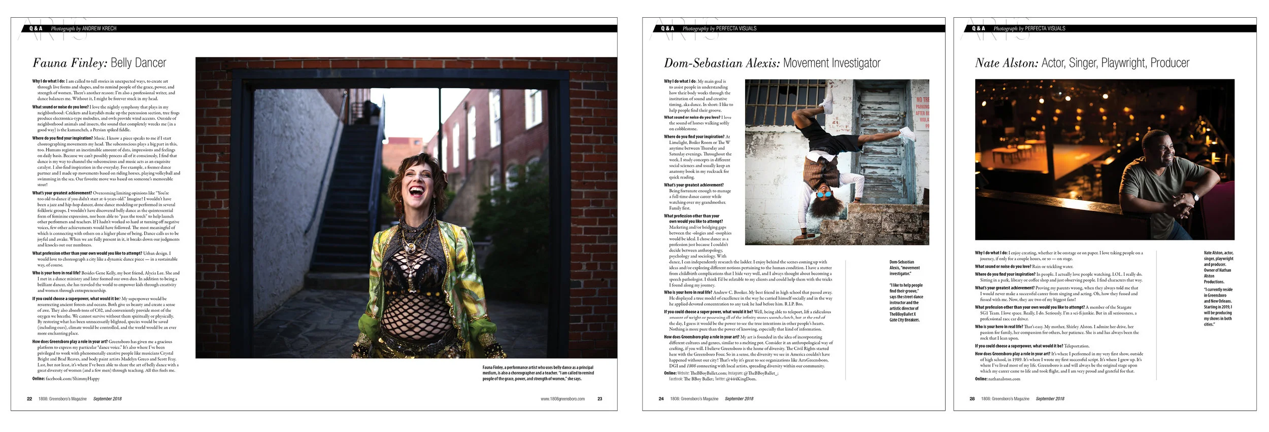 Also within the ARTS section is a series of Q &amp; As from local artists.