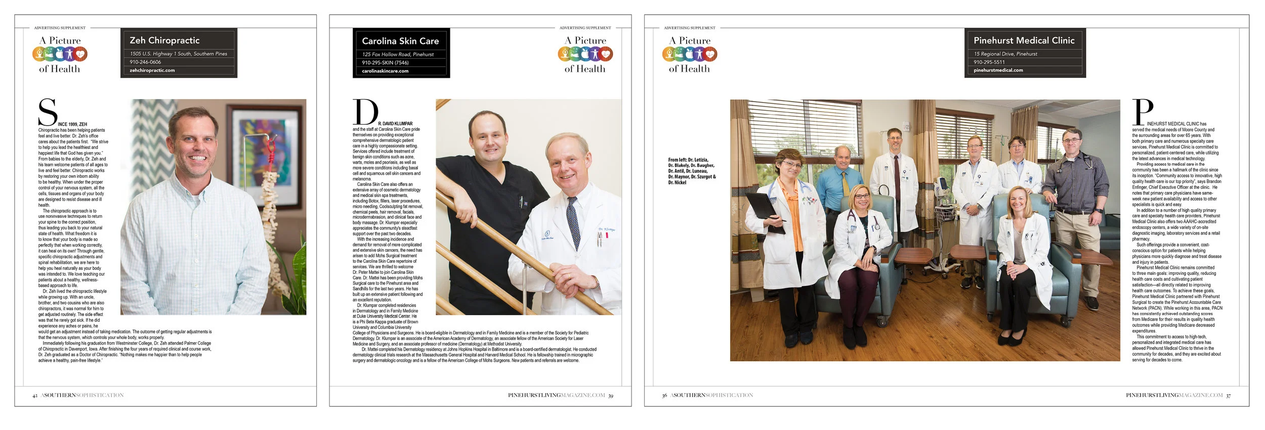 I carried styles and spacing throughout the 12-page advertising supplement.