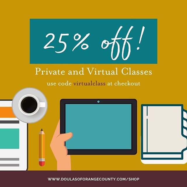 Have your group childbirth or parenting classes been canceled? Do you still need support?! We offer virtual classes for anyone in need of support and guidance in preparation for birth + parenting. Get 25% off all classes with the code virtualclass

V