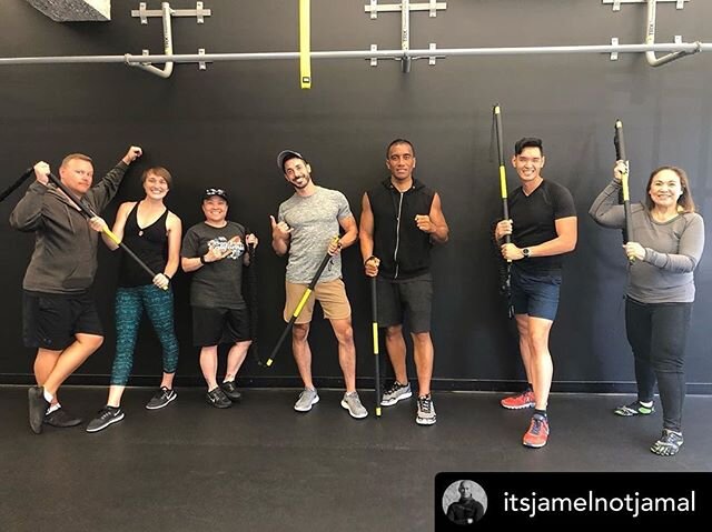 Posted @withrepost &bull; @itsjamelnotjamal Ripping it up with the newest qualified TRX RTC graduates! Congrats! #trxriptraining #riptraining #rtc #functionaltraining #strength #functionalstrength #sfworkout #workout #trxworkout #fitfam #athlete #rot