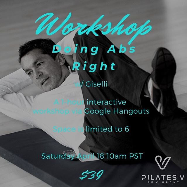 🤍 Have you signed up yet for our limited edition workshops?? Giselli kicks us off Saturday showing you how to REALLY do abs right and protect your back, especially while @ Home!

Then Sunday Mimi (our founding instructor!) kicks off a 4-week recorde