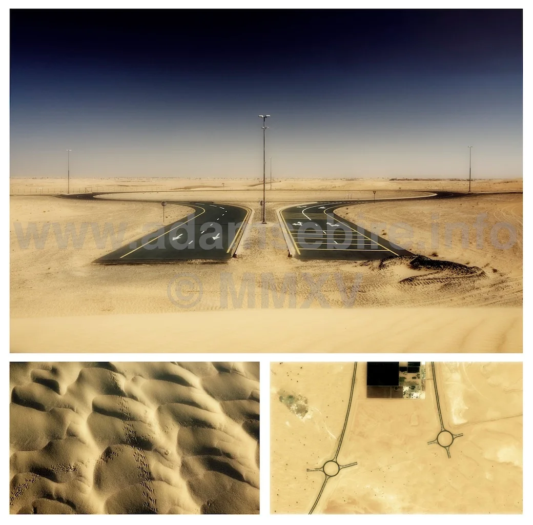 Roundabout Nº1 (Triptych) from Roads to Nowhere — Dubai and the GFC (global financial crisis).