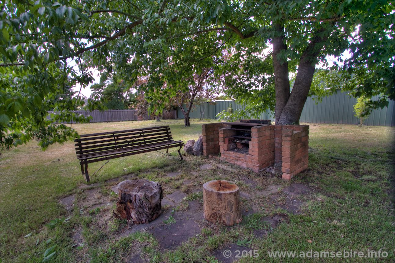 Backyard BBQ area