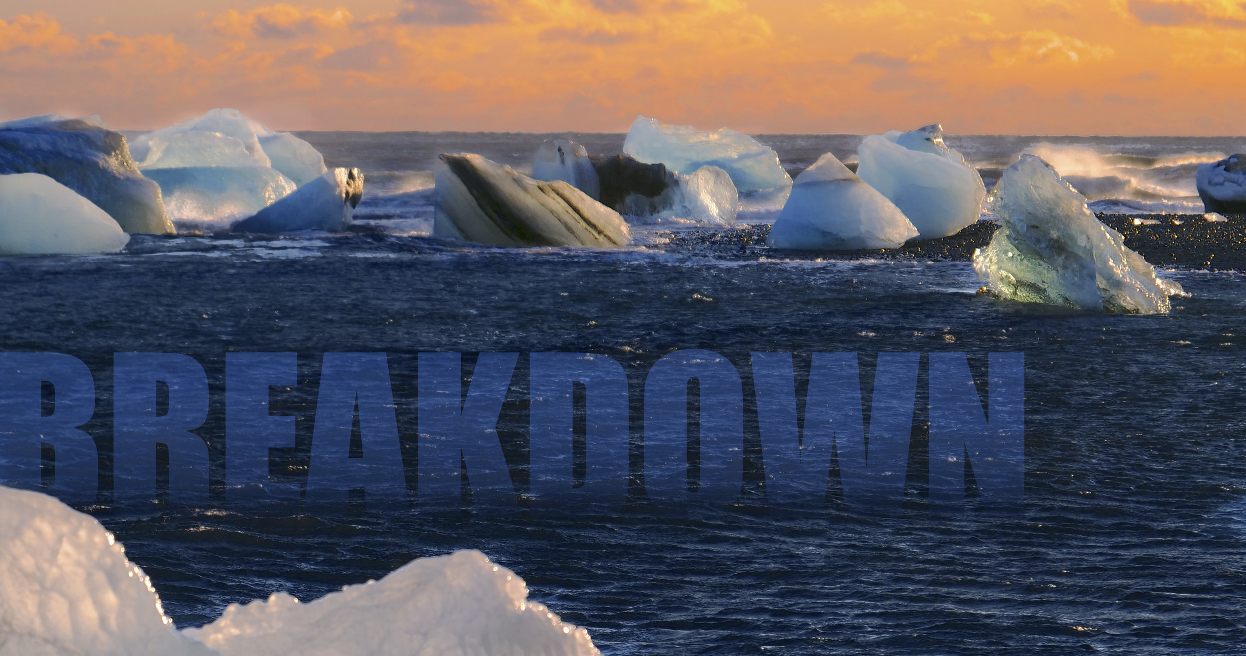 AnthropoScene I : Breakdown (2018) Video, 4’00” A stunning procession of dying icebergs is reimagined as a traffic pile-up of cinematic proportions.