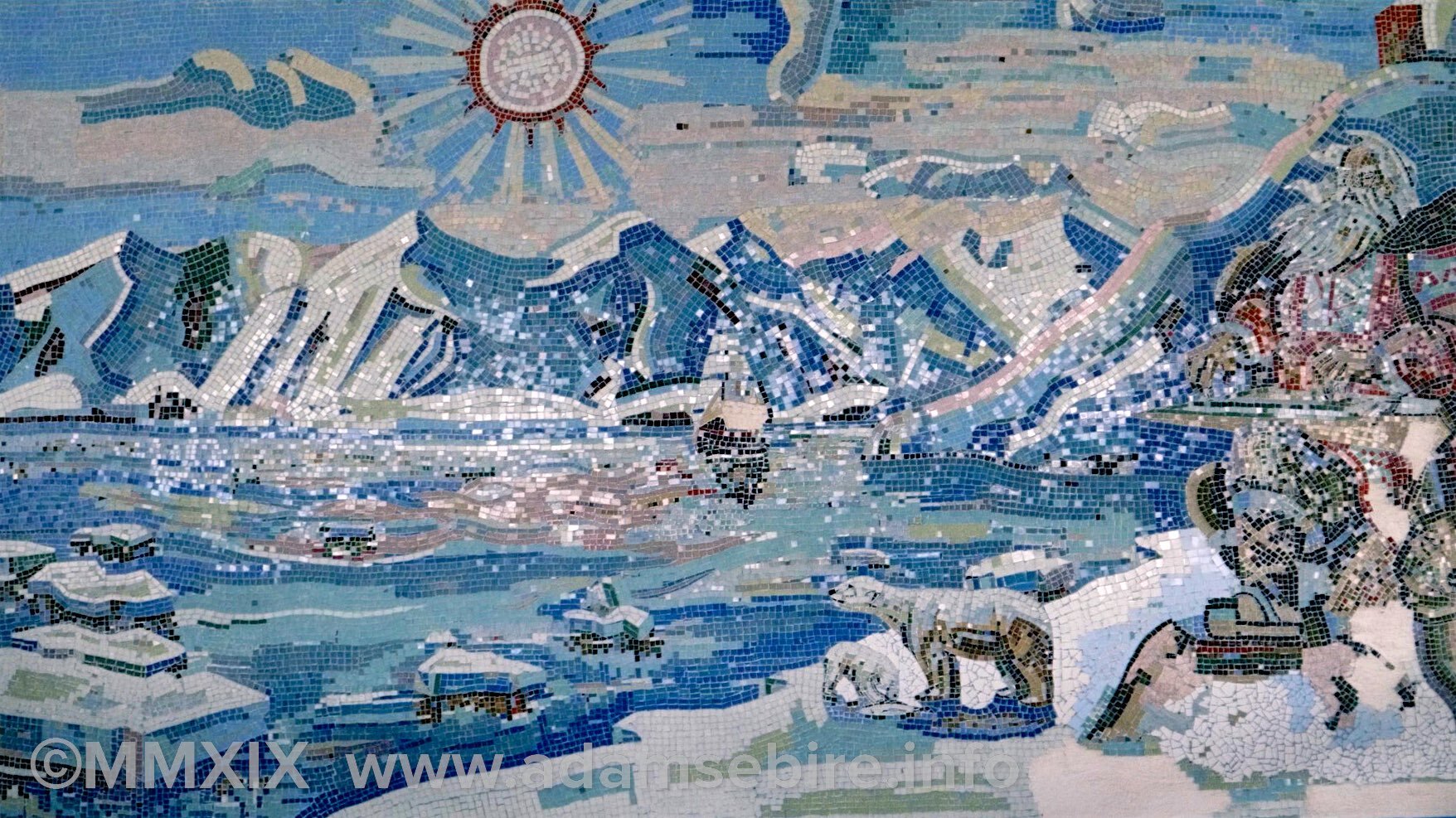 Pyramiden Russian North Pole Coal Mine mosaic mural.jpg