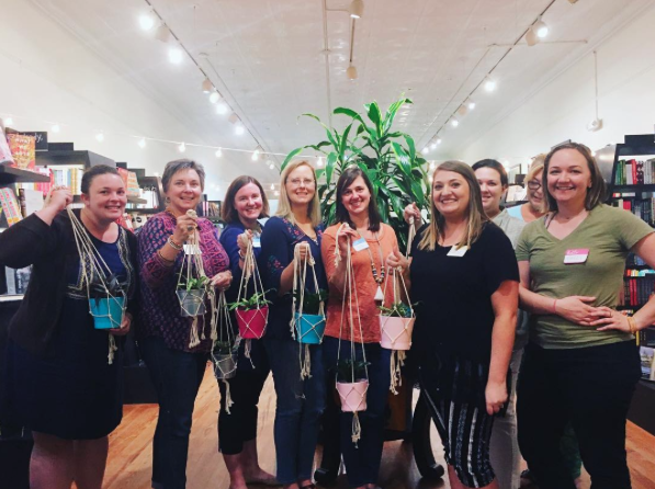 PICTURE OF THE WEEK: We had a blast at last week's Happy Houseplants workshop. Each participant left with a macrame plant hanger they'd made themselves, plus a potted plant and a copy of either Happy Houseplants or House Jungle , depending on their skill level. Emily McKenna from You're Maker was a fabulous instructor, and we loved watching folks get creative in our shop. Stay tuned for more "Entertain Your Inner Nerd" classes at The Bookshelf!