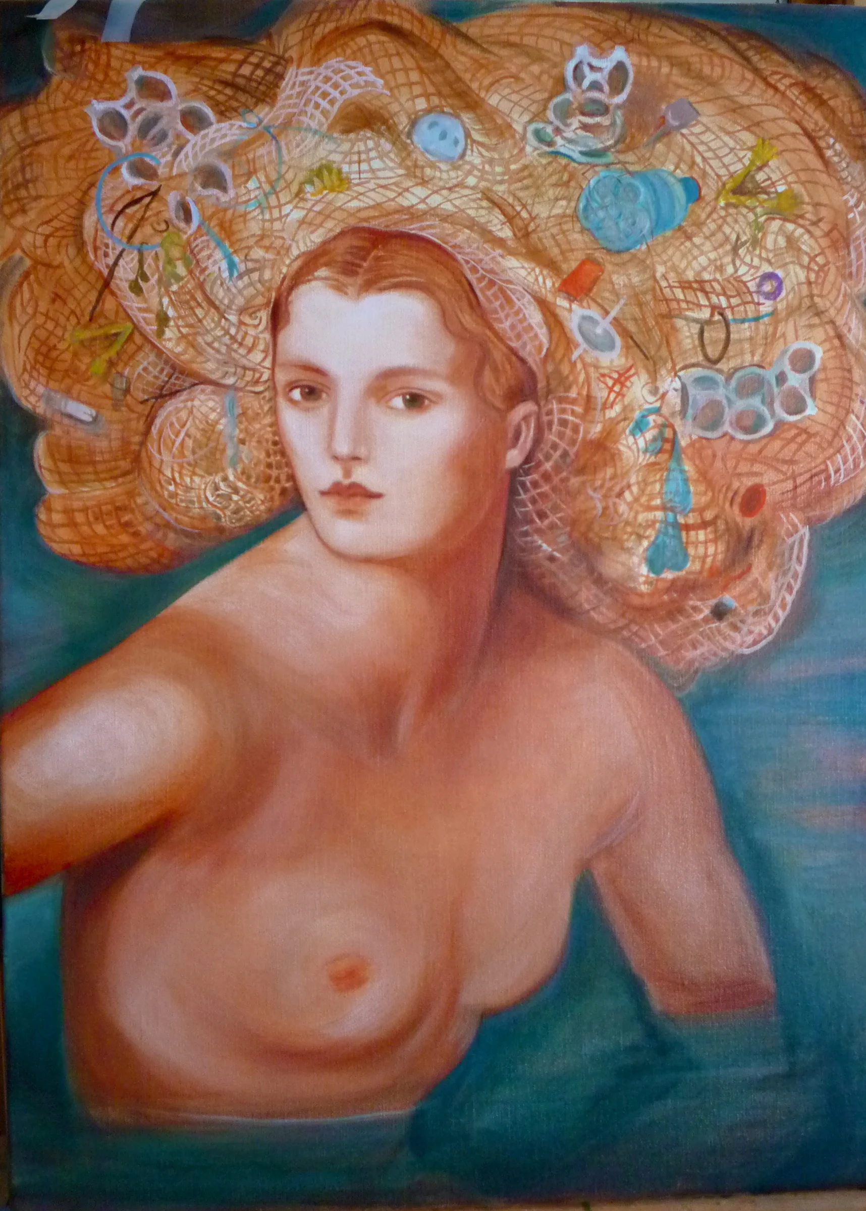 Flotsom in her hair