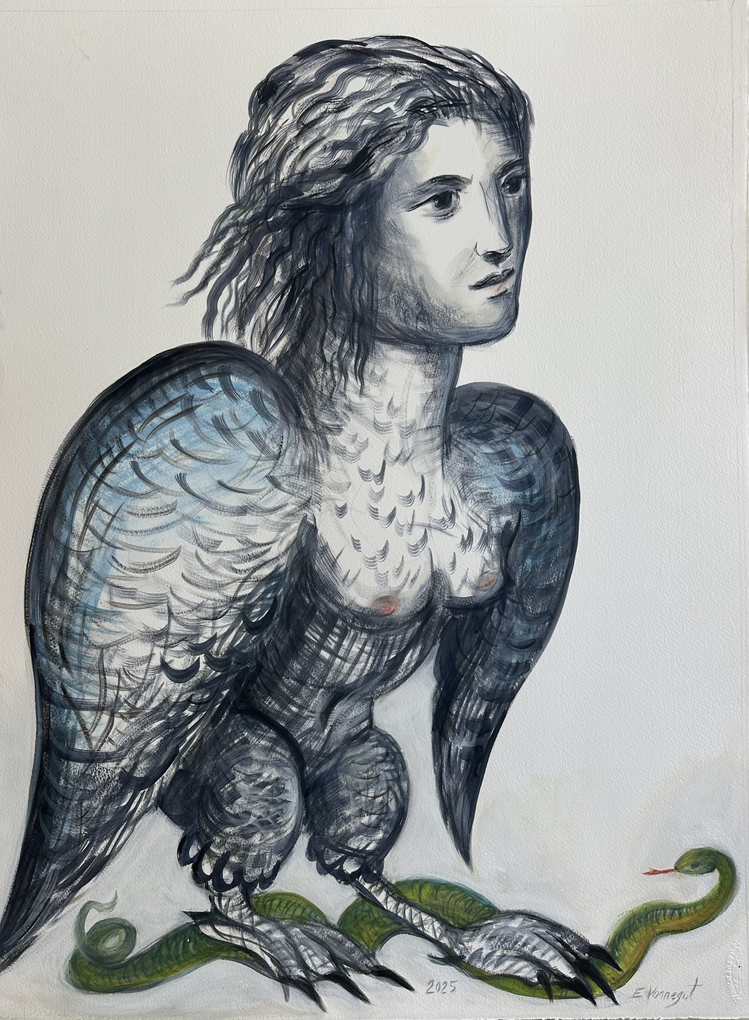 Bird woman with snake