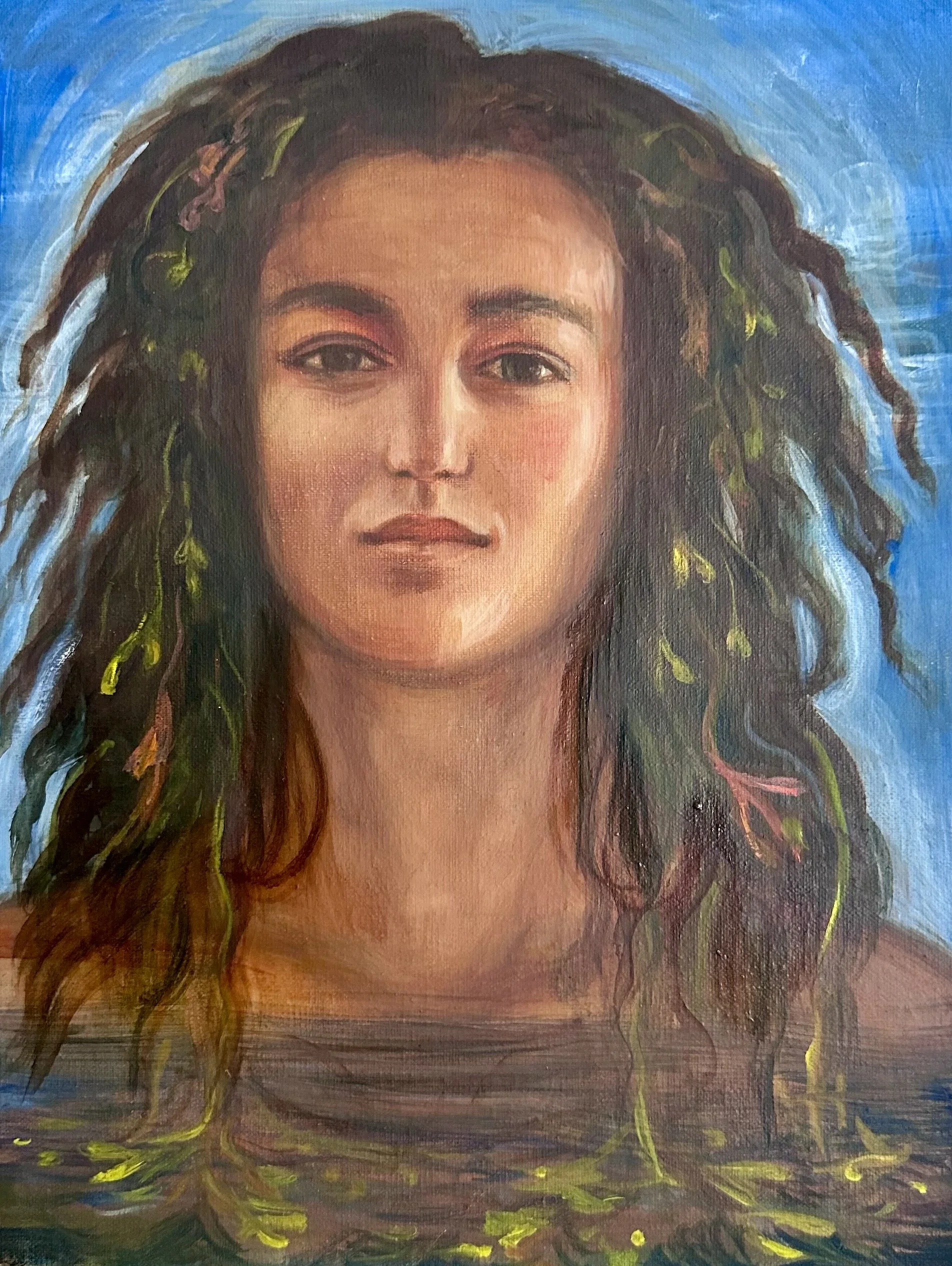 Erin with  seaweed in hair