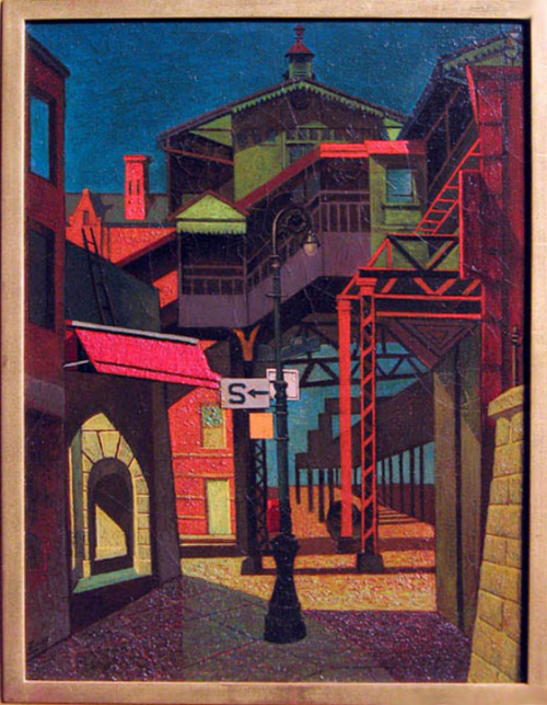 Francis Criss (1901-1973) Third Avenue El, c. 1933 oil on canvas; 25.25 x 19 inches