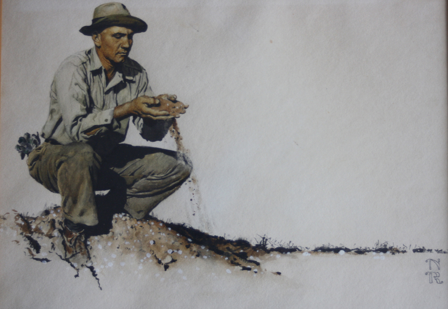 Norman Rockwell (b. 1894- d. 1978) The County Agent , 1948 Watercolor on paper 9 1/4 x 10 1/2 inches signed l.r. "NR" 