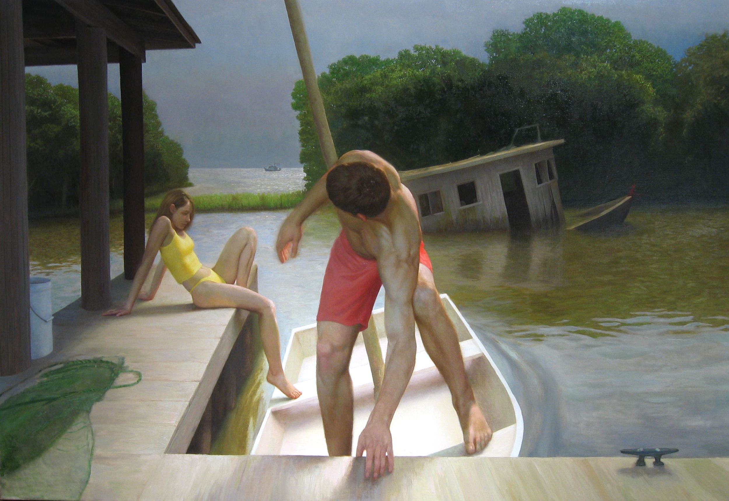 Bryan LeBoeuf Trois Bateaux, 2004 oil on linen 66 x 96 inches