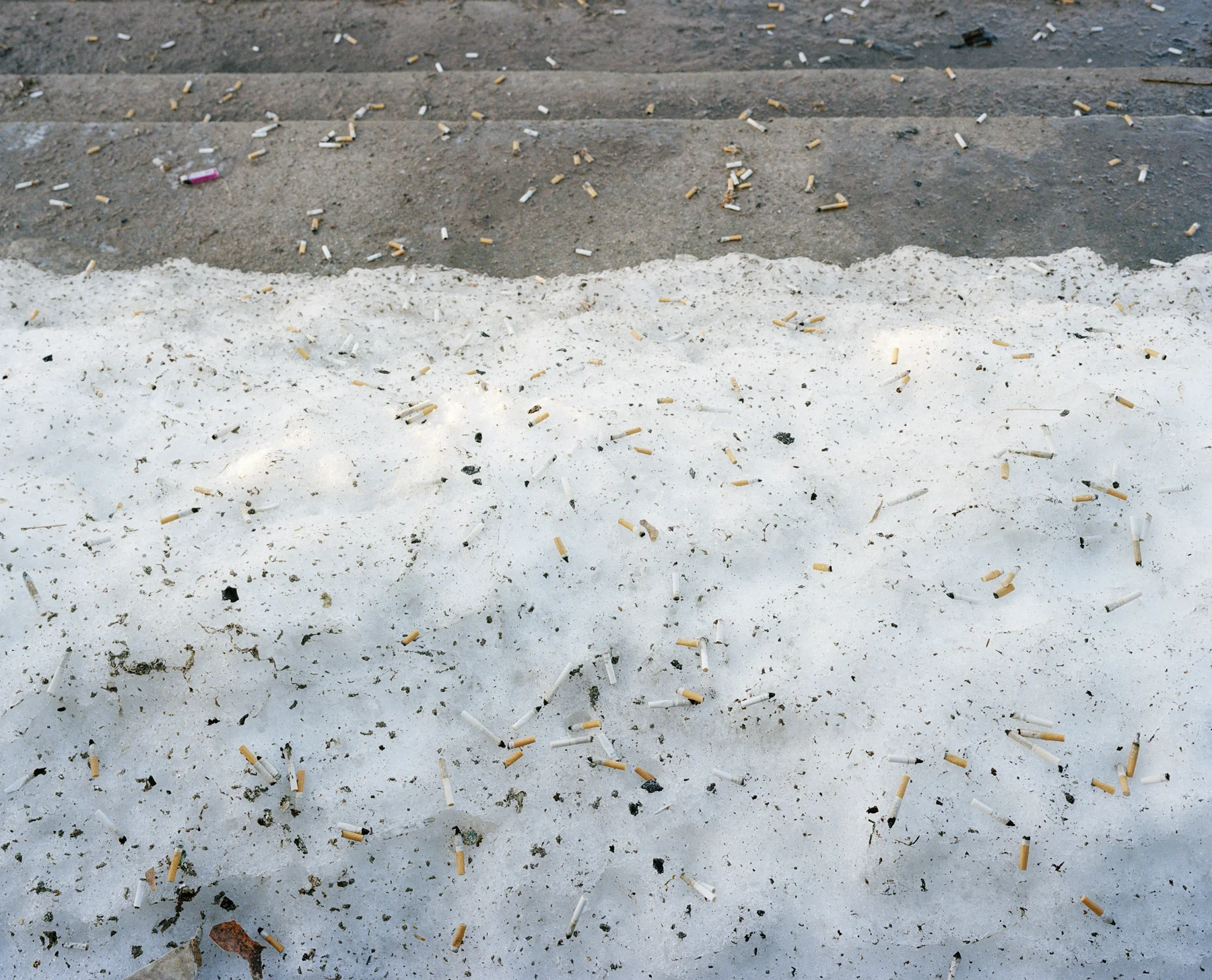 Cigarette Butts on Sunday Morning, Cleveland, NY. , 2007 Ink jet print, edition of 5 + 2AP 16 x 19 inches