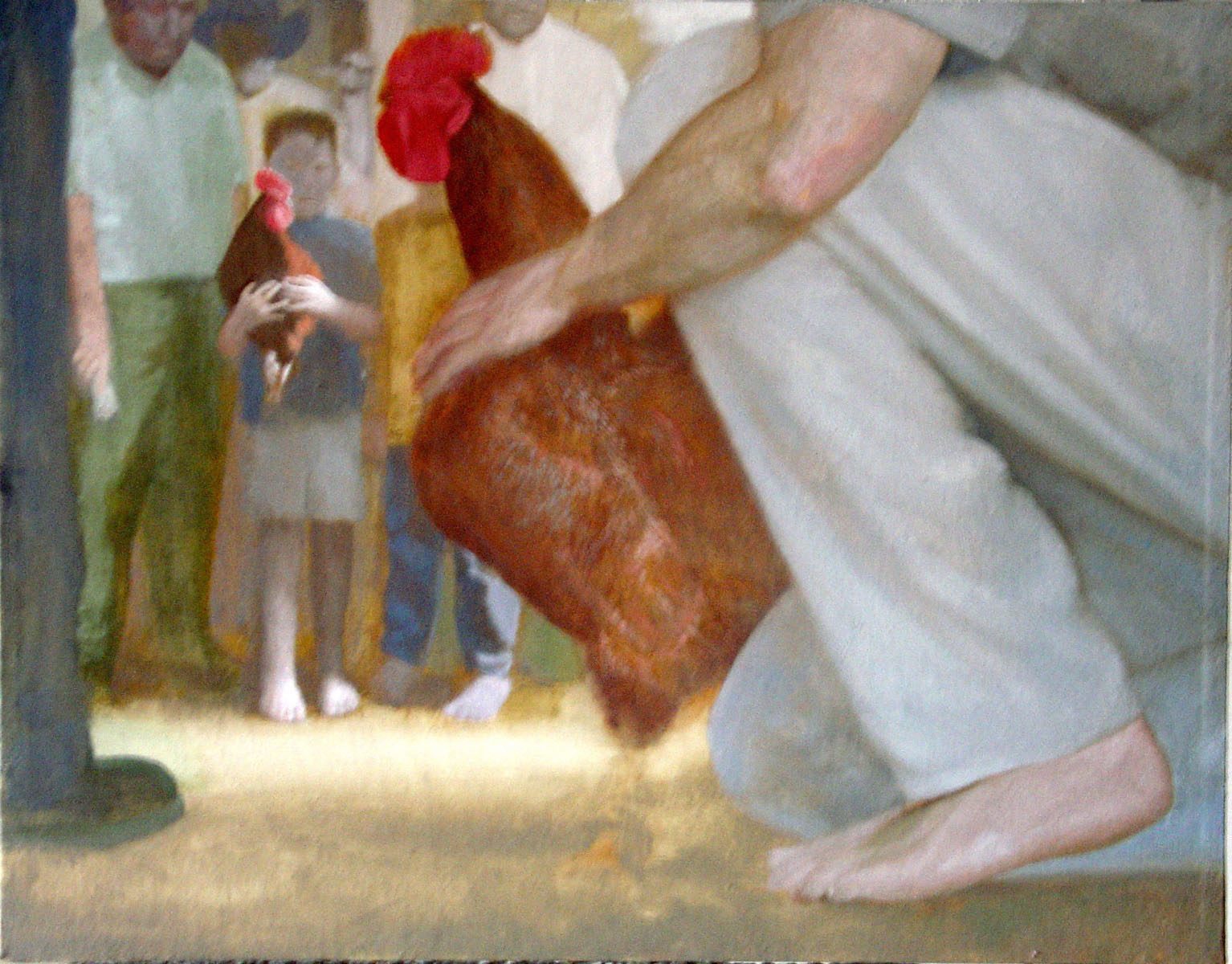 Bryan LeBoeuf Cockfight , 2006 Oil on canvas 22.5 x 28 inches