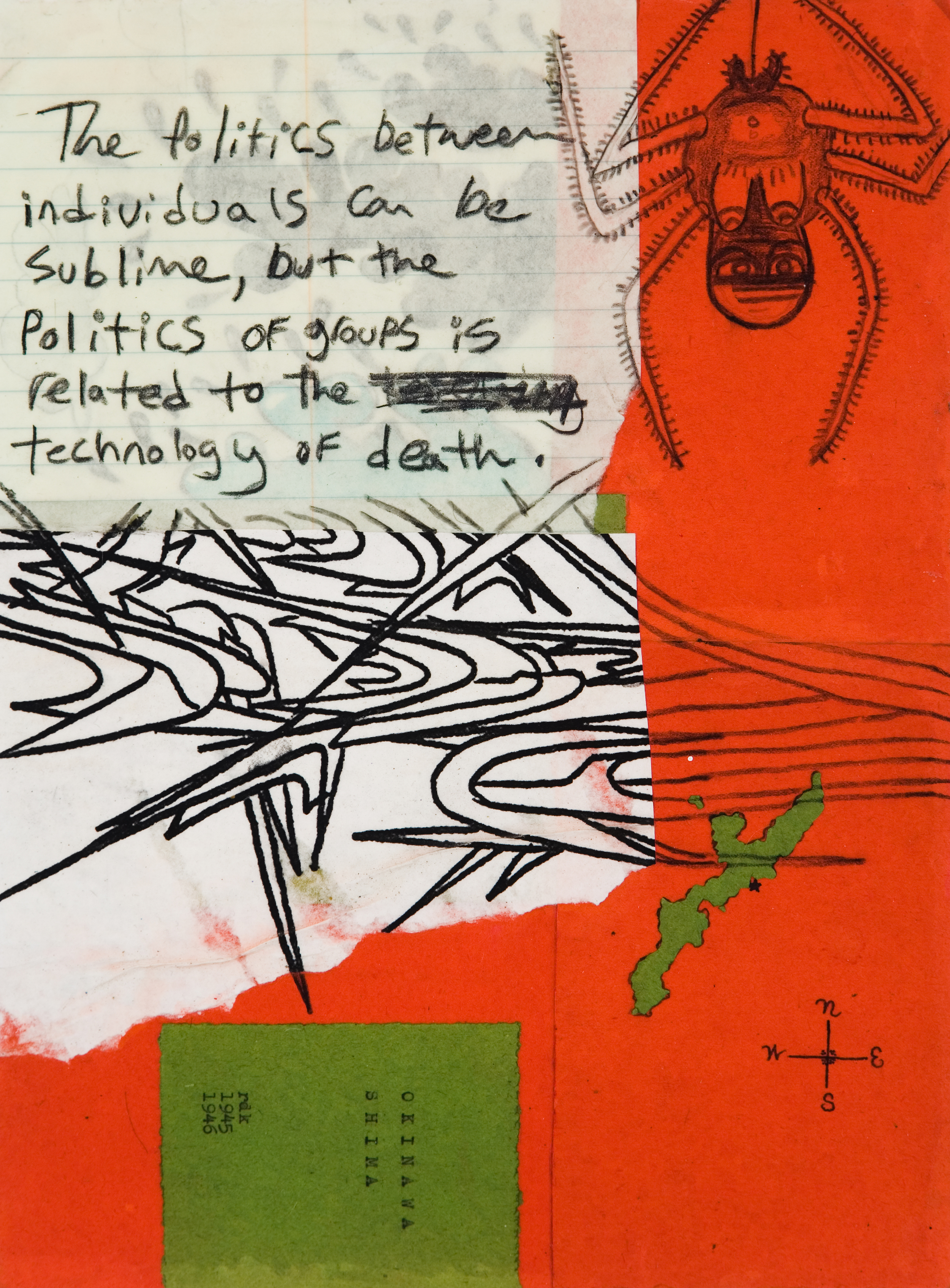 Matt Ernst The Politics of Groups, 2007 Mixed media collage on canvas 14 x 11 inches