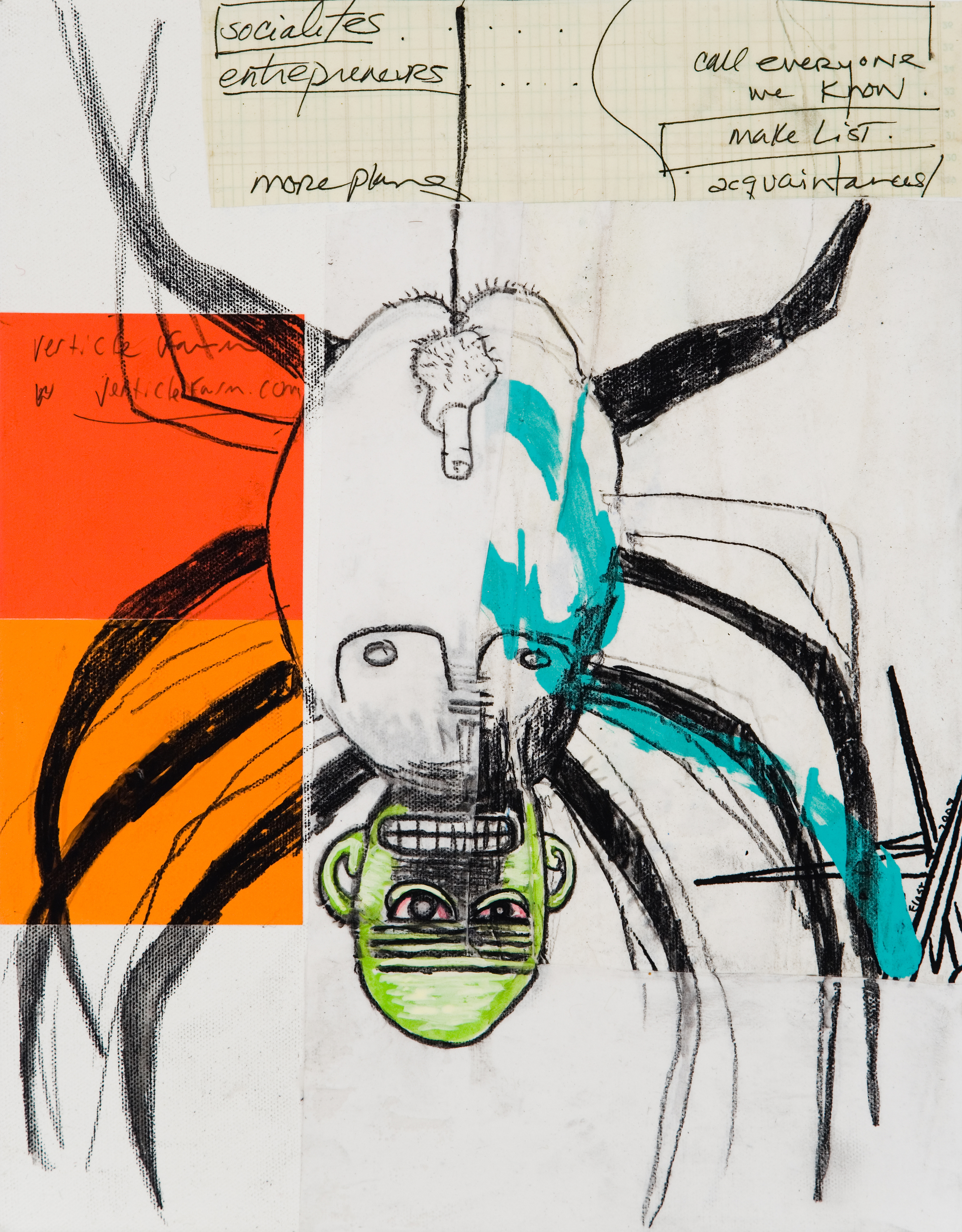 Matt Ernst Socialites/Entrepreneurs, 2007 Mixed media on canvas 14 x 11 inches